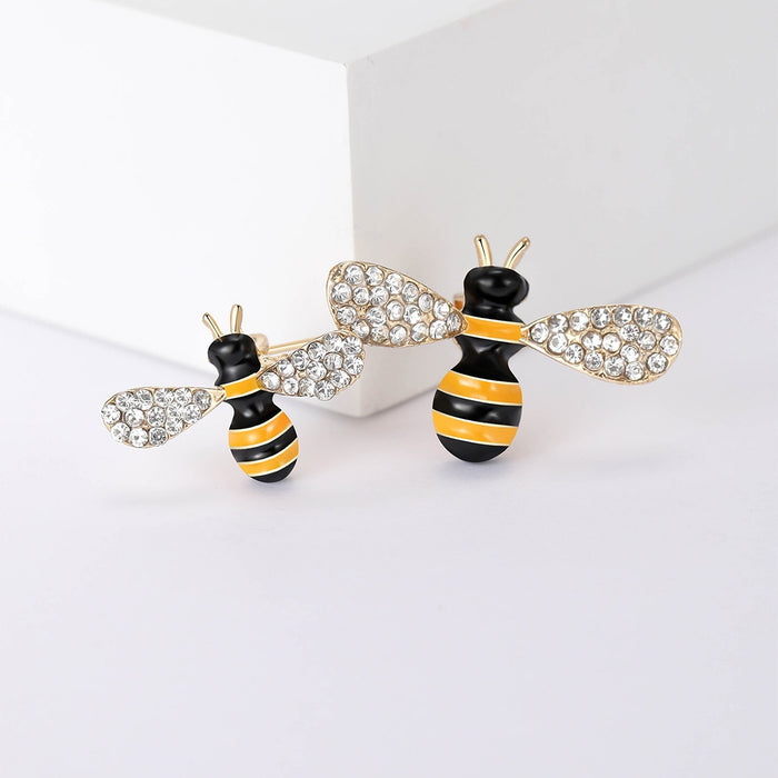 Cute Enamel Alloy Bee Brooch Pins For Clothing Accessories