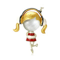 Metal Alloy Music Girl Brooch Pin For Womens Clothing Decor view 1