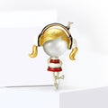 Metal Alloy Music Girl Brooch Pin For Womens Clothing Decor view 4