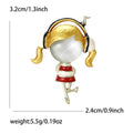 Metal Alloy Music Girl Brooch Pin For Womens Clothing Decor view 5