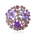 Round Alloy Glass Brooch Pin For Suits Dresses And Scarves view 2