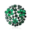 Round Alloy Glass Brooch Pin For Suits Dresses And Scarves view 1