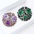 Round Alloy Glass Brooch Pin For Suits Dresses And Scarves view 3