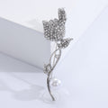 Alloy Rhinestone Tulip Flower Brooch For Suits And Coats view 2