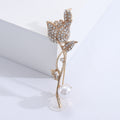 Alloy Rhinestone Tulip Flower Brooch For Suits And Coats view 6
