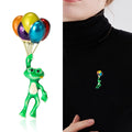 Alloy Enamel Frog Hot Air Balloon Brooch For Cardigan Lapel view 2
