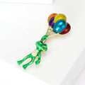Alloy Enamel Frog Hot Air Balloon Brooch For Cardigan Lapel view 4
