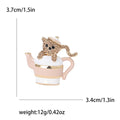 Alloy Enamel Rhinestone Cup Bear Brooch Pin For Clothing Decoration view 4