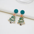 Cute Christmas Acrylic Bell Snowman Gift Tree Cartoon Drop Dangle Holiday Statement Earrings view 3