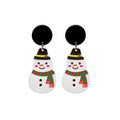 Cute Christmas Acrylic Bell Snowman Gift Tree Cartoon Drop Dangle Holiday Statement Earrings view 5