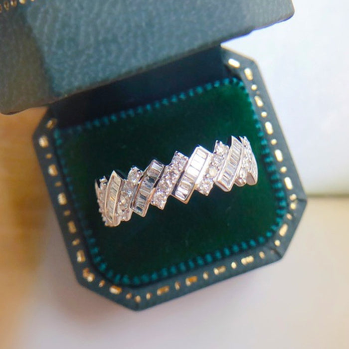Fashion Niche Women's Engagement Ring, Sweet Wedding Bridal Finger Jewelry For Cross Border