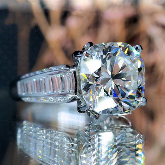 European American Fashion White Zircon Ring For Women Cross Border Jewelry Direct