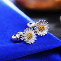 Korean Style Sweet Sunflower Daisy Flower Stud Earrings Fashion Student Ear Jewelry view 3