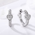 European Sweet Cool Heart Hoop Earrings With Cubic Zirconia Fashion Ear Cuff view 3