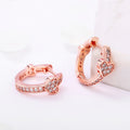 European Sweet Cool Heart Hoop Earrings With Cubic Zirconia Fashion Ear Cuff view 2