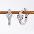 European Sweet Cool Heart Hoop Earrings With Cubic Zirconia Fashion Ear Cuff view 4