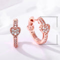 European Sweet Cool Heart Hoop Earrings With Cubic Zirconia Fashion Ear Cuff view 5