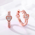 European Sweet Cool Heart Hoop Earrings With Cubic Zirconia Fashion Ear Cuff view 1