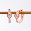 European Sweet Cool Heart Hoop Earrings With Cubic Zirconia Fashion Ear Cuff view 6