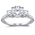 Three Round Cubic Zirconia Ring For Women European Bridal Wedding Banquet Jewelry view 4