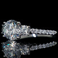 Three Round Cubic Zirconia Ring For Women European Bridal Wedding Banquet Jewelry view 2