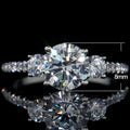 Three Round Cubic Zirconia Ring For Women European Bridal Wedding Banquet Jewelry view 5