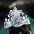 Luxury Simulated Zircon Five Pointed Star Ring Super Sparkly Crown Ring For Women view 2
