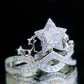 Luxury Simulated Zircon Five Pointed Star Ring Super Sparkly Crown Ring For Women view 3