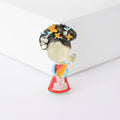 Alloy Pipa Lady Brooch Pin For Sweater And Suit Decoration view 6