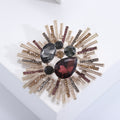 Alloy Crystal Rhinestone Brooch For Luxury Coat And Apparel Decoration view 4