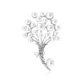 Alloy Pearl Bouquet Brooch Pin For Elegant Dress Suits view 2