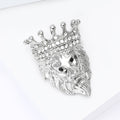 Alloy Rhinestone Lion Head Brooch Vintage Suit Coat Lapel Pin view 3