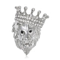 Alloy Rhinestone Lion Head Brooch Vintage Suit Coat Lapel Pin view 1