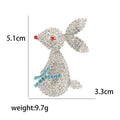 Alloy Rhinestone Rabbit Lapel Pin For Suits And Fashion Apparel Brooch view 5