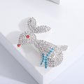 Alloy Rhinestone Rabbit Lapel Pin For Suits And Fashion Apparel Brooch view 4