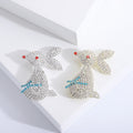 Alloy Rhinestone Rabbit Lapel Pin For Suits And Fashion Apparel Brooch view 1
