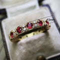 Gold Plated Red Zircon Inlaid Finger Ring For Women Vintage European Wedding Jewelry view 2