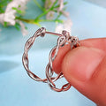 French Chic Irregular Twisted Hoop Earrings, Niche Style Elegant Women's Fashion Ear Jewelry view 2