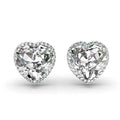 Full Rhinestone Heart Stud Earrings For Women Lightweight Luxury Korean Student Jewelry view 3