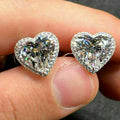 Full Rhinestone Heart Stud Earrings For Women Lightweight Luxury Korean Student Jewelry view 1