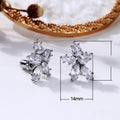 Sweet Five Petal Flower Crystal Stud Earrings For Women With Elegant Zircon Jewelry Accents view 5