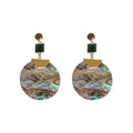 Alloy Emerald Rhinestone Geometric Shell Drop Earrings, Statement OL Style Jewelry for Women view 5