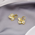 Elegant Heart-Shaped Rhinestone Alloy Hoop Stud Earrings For Women Luxury Versatile Fashion Earrings view 3