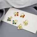 Elegant Heart-Shaped Rhinestone Alloy Hoop Stud Earrings For Women Luxury Versatile Fashion Earrings view 1