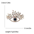 Vintage Alloy Rhinestone Evil Eye Brooch Branch Lapel Pin view 5