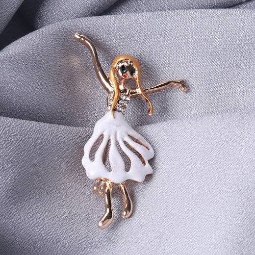 Alloy Ballerina Girl Brooch Pin For Party Apparel Decoration