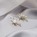 Elegant Irregular Starburst Pearl Zircon Alloy Line Short Stud Earrings view 4