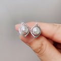 Baroque Style Faux Pearl Stud Earrings, Geometric High End Simple Versatile Women's Ear Jewelry view 4