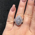 European Fashion Oversized Marquise Zircon Ring For Party Prom Women Hand Jewelry view 2