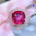 Luxury Simulated Ruby And Cubic Zirconia Ring, European American Fashion Anniversary Accessory view 6